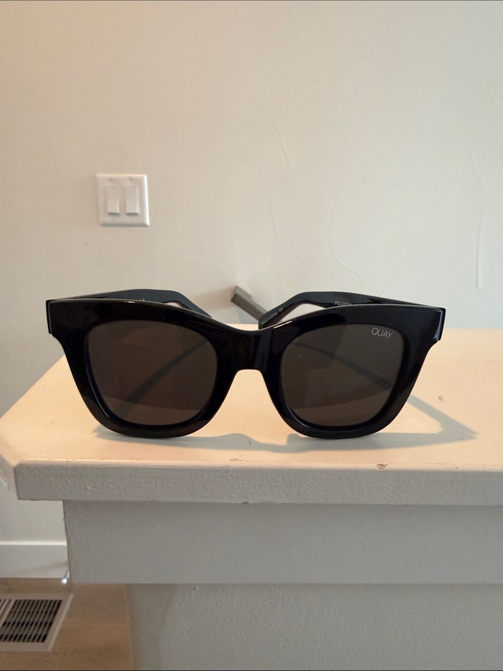Quay Australia Black Oversized Square Sunglasses